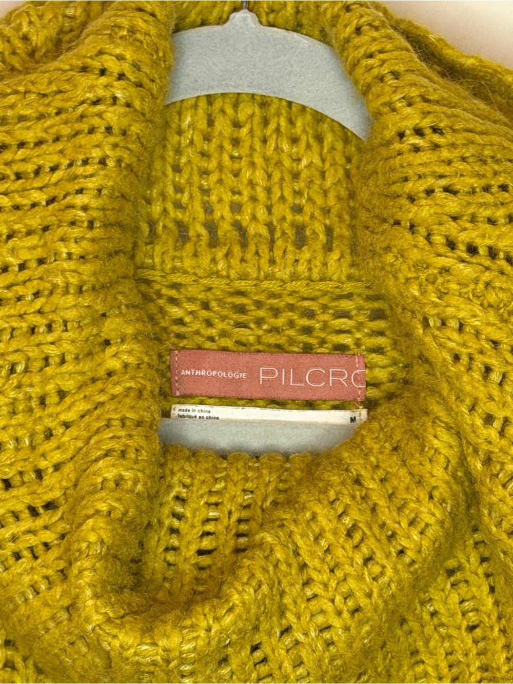 Pilcro Chunky Cowl Sweater in Mustard Yellow